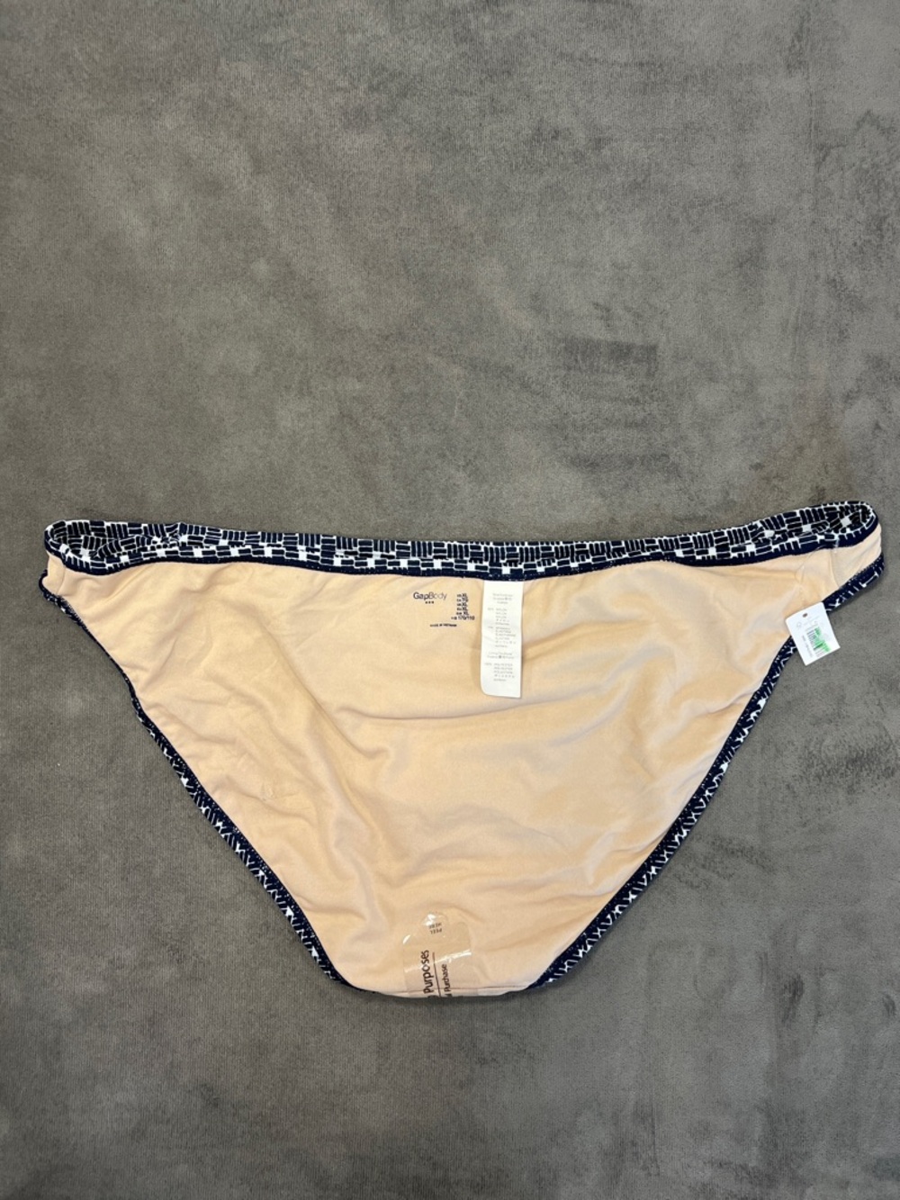 GapBody Navy Geo-Print Rouched Bikini Bottom XL - Picture 6 of 9